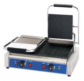 Electric Restaurant Cooking Equipment Double Contact Grill Griddle Sandwich Press Grill