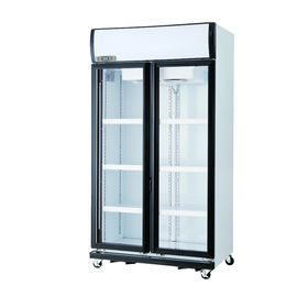 Zwei Tür-aufrechter Kühlvorrichtungs-Schaukasten für Getränk-Getränkemilch-Saft-Flaschen-Jogurt