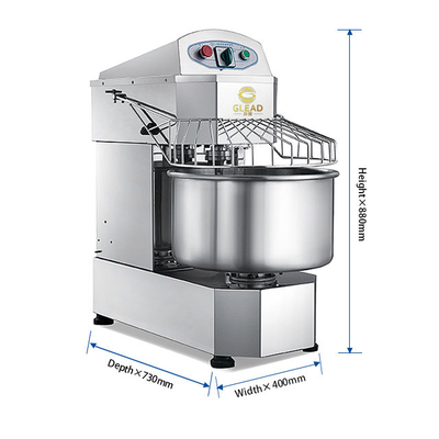 Doppeltwirkender Teigspiralmischer mit doppelter Geschwindigkeit, 10 l, 80 l, 120 l