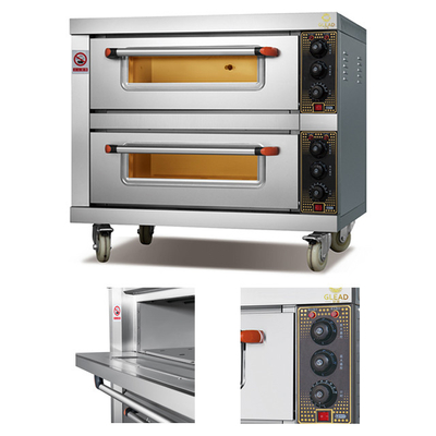 110 V kommerzielle Backausrüstung, 3 Decks, 6 Tabletts, Propan-500-Grad-Elektro-Gas-Backofen für den Außenbereich