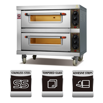 110 V kommerzielle Backausrüstung, 3 Decks, 6 Tabletts, Propan-500-Grad-Elektro-Gas-Backofen für den Außenbereich