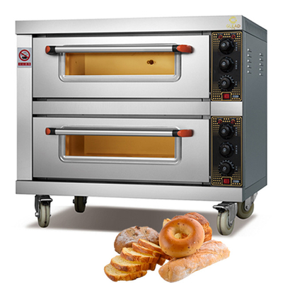 110 V kommerzielle Backausrüstung, 3 Decks, 6 Tabletts, Propan-500-Grad-Elektro-Gas-Backofen für den Außenbereich