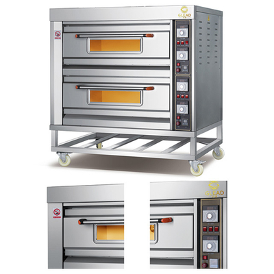 Kommerzieller 16-Pizza-5-Flammen-Gasherd mit Schutzvorrichtungen, Saj-Holzmalereieinlagen, Speed-Ofen