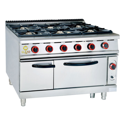 6-Brenner-Bereich mit Ofen / Schrank GL-RS/TQ-6 Gasöfen mit NG/LPG-Verbrauch