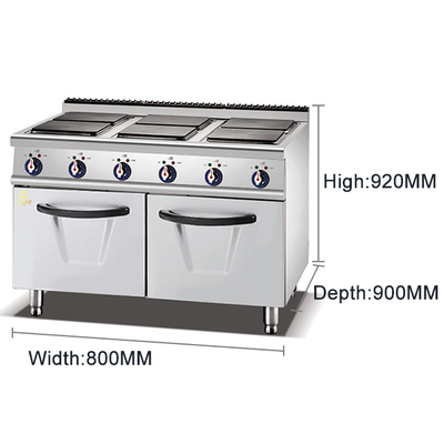 6-Heizplattenkocher mit Ofen/Schrank NG/LPG-Stromversorgung/380V/50-60Hz