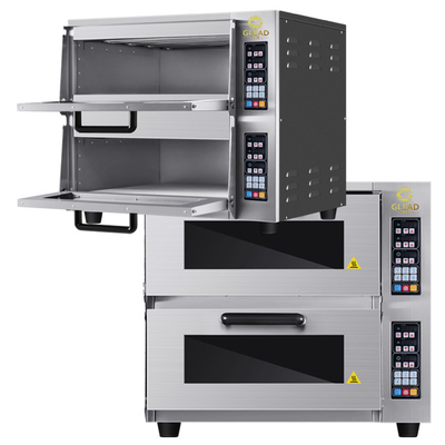 Elektrische 2-Schicht-Pizza-/Bohrmaschine Produktivität Gewerbeofen 220-240V 50Hz