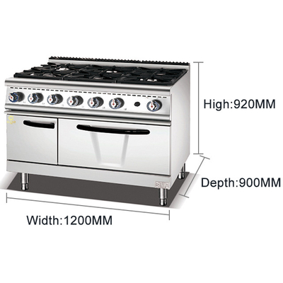Gewerbliche Gasrestaurant-Kochgeräte aus Edelstahl 176 kg Schwerlastgaswirksamkeit 3,95/5,66 kg/h