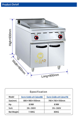 Edelstahl-Fastfood-Küche Ausrüstung 800×900×850 70 für kommerzielle Küche