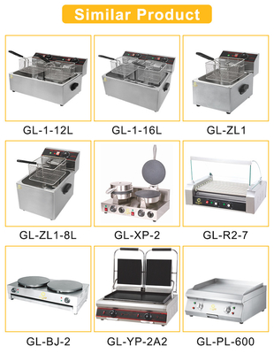 GL-RC-2 Kochgerät für Restaurants mit Ölbehältergröße 267x365 mm und Stromversorgung mit LPG/NG 31