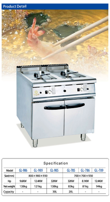 2.46/3.12Kg/h Gasverbrauch Kochgeräte mit 267x365 mm Ölbehältergröße