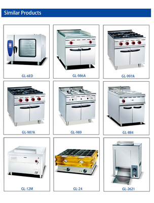 340x550x270 Gasrestaurant-Kochgeräte mit 30x2L Kapazität und R13/4 Verbindung