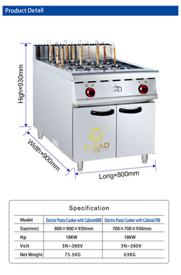 340x550x270 Gasrestaurant-Kochgeräte mit 30x2L Kapazität und R13/4 Verbindung