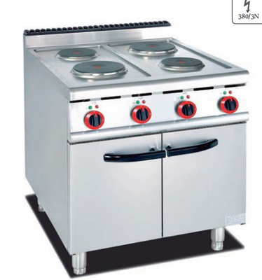 Gaskocher aus Edelstahl Gewerbe-Küche mit 11,2 kW Leistung 100-300.C Temperaturbereich Standing