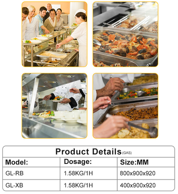 800×900×850 70 Gasverbrauch Kochgeräte für Restaurants mit hohem Volumen