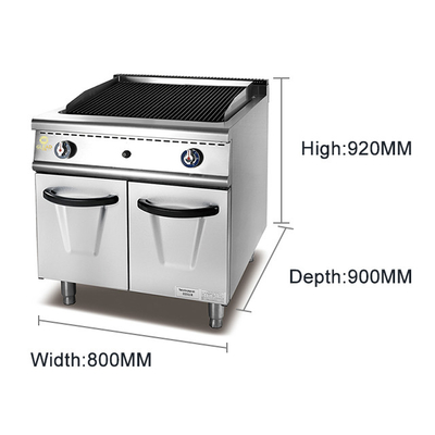 Gasgrill aus Edelstahl mit Schrank 1.2/1.76Kg/h Gasverbrauch für Fast-Service-Restaurants