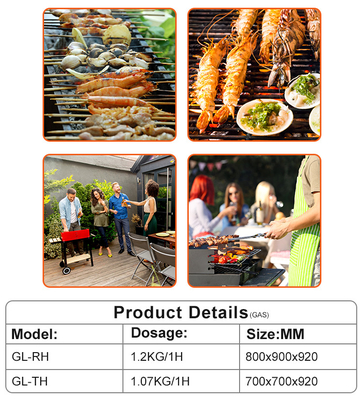 Gasgrill aus Edelstahl mit Schrank 1.2/1.76Kg/h Gasverbrauch für Fast-Service-Restaurants