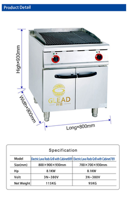 17 LPG/NG GL RH Gasgrill mit Schrank R13/4 Anschluss 1,2/1,76 kg/h Gasverbrauch