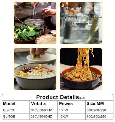 800×900×850 70 Kochgeräte für Restaurants mit LPG/NG-Stromversorgung und R13/4 Gasanschluss Gas indirekte Jacke Boilli
