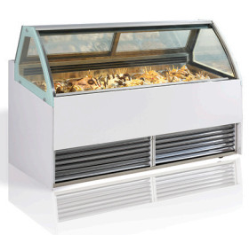 6x2 Edelstahl-Eis-Display-Schrank
