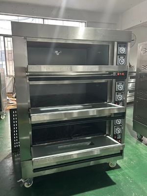 Gasbetriebener NBO-G306 3 Deck 6 Schalen Ofen zum Backen von Brot, Eierkuchen und mehr
