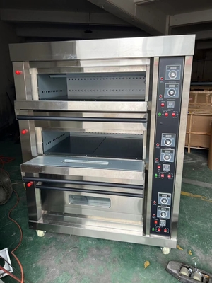Gasbetriebener NBO-G306 3 Deck 6 Schalen Ofen zum Backen von Brot, Eierkuchen und mehr
