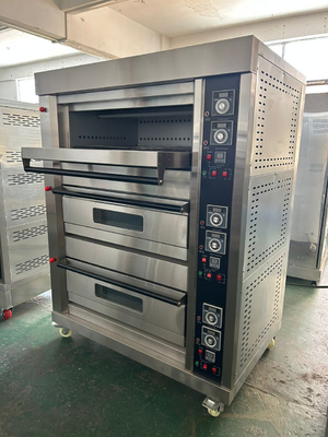 Gasbetriebener NBO-G306 3 Deck 6 Schalen Ofen zum Backen von Brot, Eierkuchen und mehr