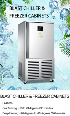 Leistungsstarke 900W kommerzielle Kochgeräte 3-Tray Luftkühler für Gefrieren -18.C Tiefkühlung