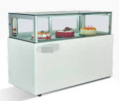 Schieben Ziehen Glas Tür Kuchen Schaufenster mit Marmor / Edelstahl Basis