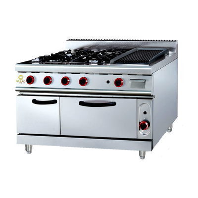Power Gas Range GH-999A 27Kw kommerzielle Kochgeräte mit Rock Grill und Ofen Gewicht 205kg