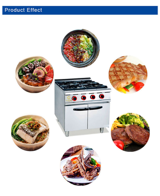20.8Kw Gasbereich mit 4-Brenner-Ofen für Restaurant Küche Effizienz