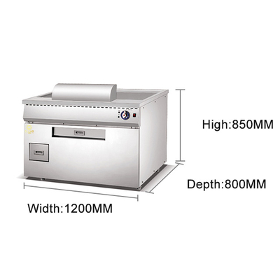 10kw Gas Japanische Teppanyaki LPG/2800Pa Küchengerät mit 270kg Gewicht