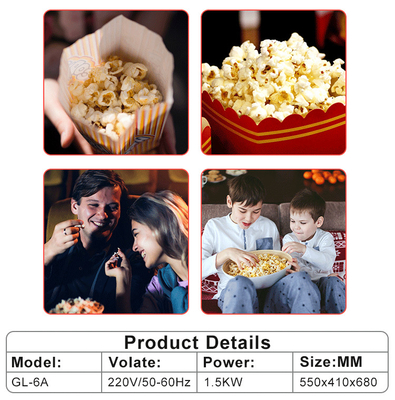 Kommerzielle Popcorn-Maschine 1,5 kW Leistung für kommerzielle Küchengeräte