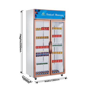 Edelstahl Getränke-Display-Kühler 220W 680L Kapazität für Restaurantkühlung