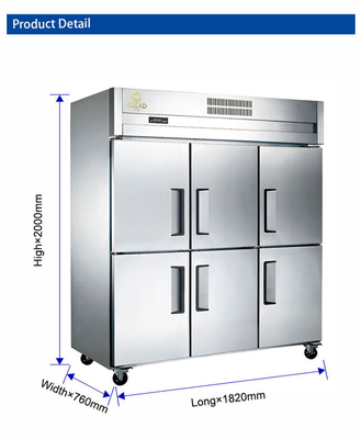 Gewerblicher Kühlschrank aus Edelstahl mit Gefrierfunktion für die Lagerung - 220-240V 50Hz