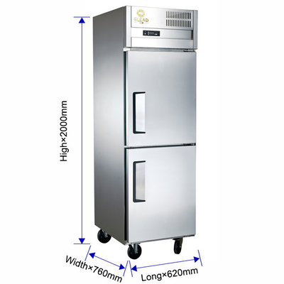 Gewerblicher Kühlschrank aus Edelstahl mit Gefrierfunktion für die Lagerung - 220-240V 50Hz