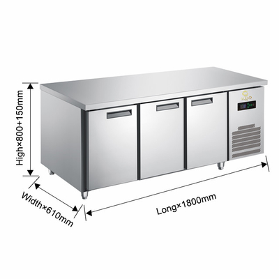 Sicher, stabil 390W Industriekühlschrank Pizza-/Salatschränke Einheit mit 270-410L Volumen