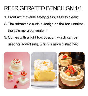 Gewerblicher Kuchen-Showcase Kühlschrank 415L Kapazität 2200W Stromverbrauch Luftkühltechnologie
