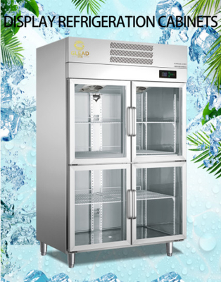 Luftgekühlte 1000/1200 Volumen-Display-Kühlschränke 700W Leistung 5~0°C Temperatur-Display-Einheiten