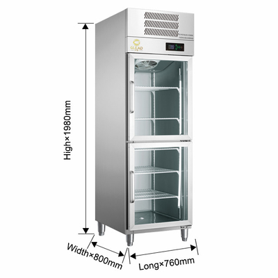 220-240V 2N-50HZ Luftkühlung Anzeige Kühlschränke 1000/1200 Volumen 700W Leistung 5~0°C Temperatur