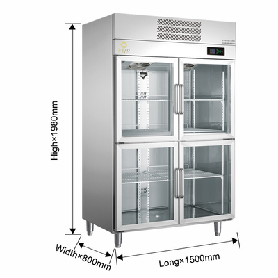 Gewerbliche Kühlgeräte mit Luftkühlung 1000/1200 Volumen Schrank mit Abdämpfer