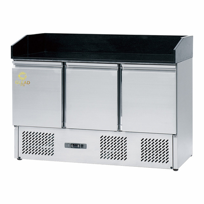 Kühlgerät mit 3 Türen aus Edelstahl 220-240V GN1/3 Kühlgerät für den Temperaturbereich 2-8.C