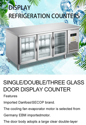 220V-240V 5°C -0°C Doppelglastür Industriekühlgerät 150L Display-Kühler