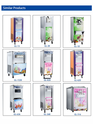 360-460 Tassen/h Industrielle Soft Ice Cream-Maschine 2x2.1L Gefriertank 22-28kg/h Produktion