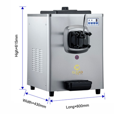 1.6L Gefriertank Weich Eismaschine mit 5L Hopper 220-240V Spannung 100-150 Tassen pro Stunde