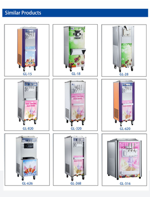 Soft Ice Cream Machine 6-8 kg/h Produktion 5L Hopper für Vorkühlung und Nachtkonservierung