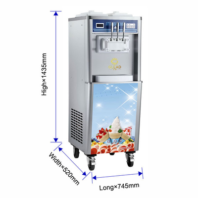 Industrielle Eismaschine mit doppelten Hoppern 2x10L Gefriertank 25kg/h Produktion für schnelle Kühlung