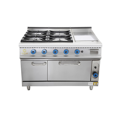 150 kg schwerer Gaskocher Grill-Combosatz für kommerzielle Küchen
