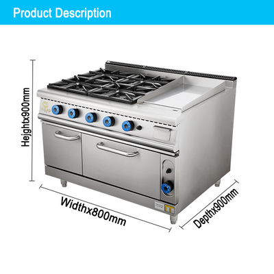 150 kg schwerer Gaskocher Grill-Combosatz für kommerzielle Küchen