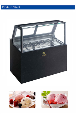 6-Tray 1/3 Größe Pfanne 100L Handelshotel Eiscreme Maschine Lüfter Kühlung 1100W Leistung