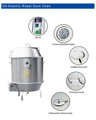 Edelstahl-Gas-Kohlenstoff-Rost-Enten-Ofen-Maschine mit 12KW Leistung